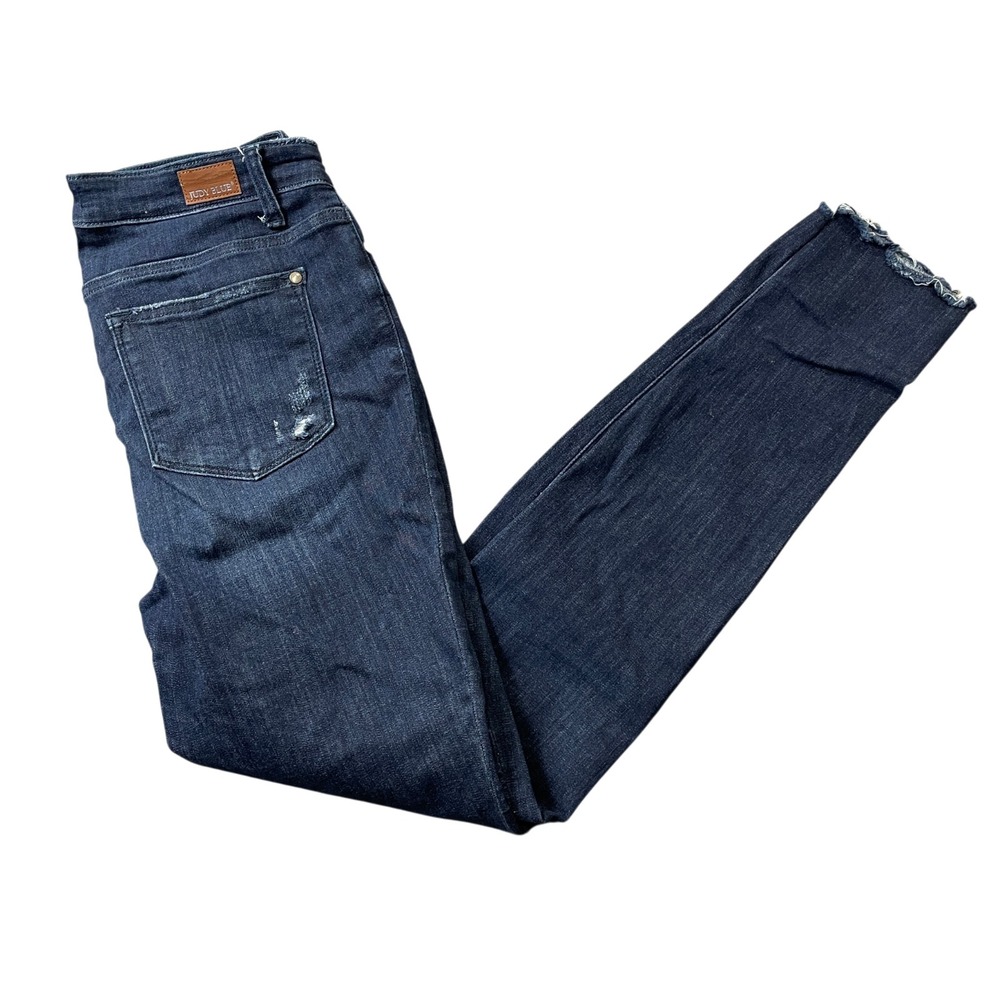 Judy‎ Blue 9/29 Skinny Fit Jeans Raw Hem Cotton Blend